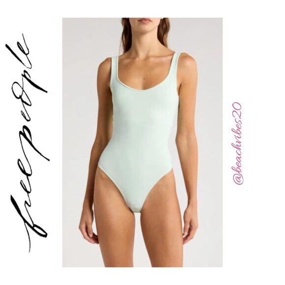 FP INTIMATELY Clean Lines Bodysuit Pale Aqua XS/S NWT FP-343 - Picture 2 of 14